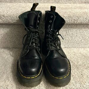Like new Size 8M Platform Doc Martins for sale. Black leather, zippered sides.